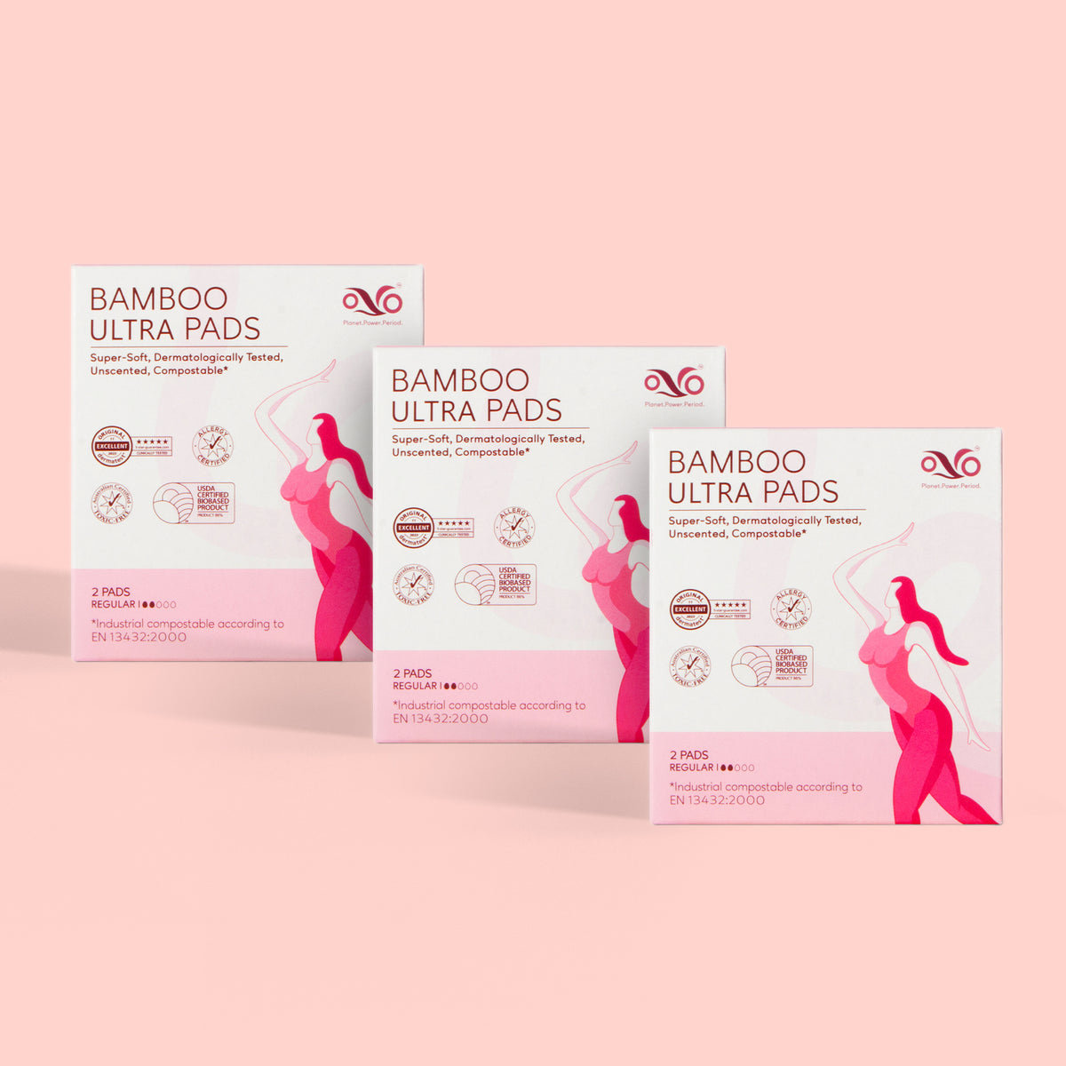 OVO Bamboo Ultra Pads Regular TRAVEL PACK (Pack of 3)
