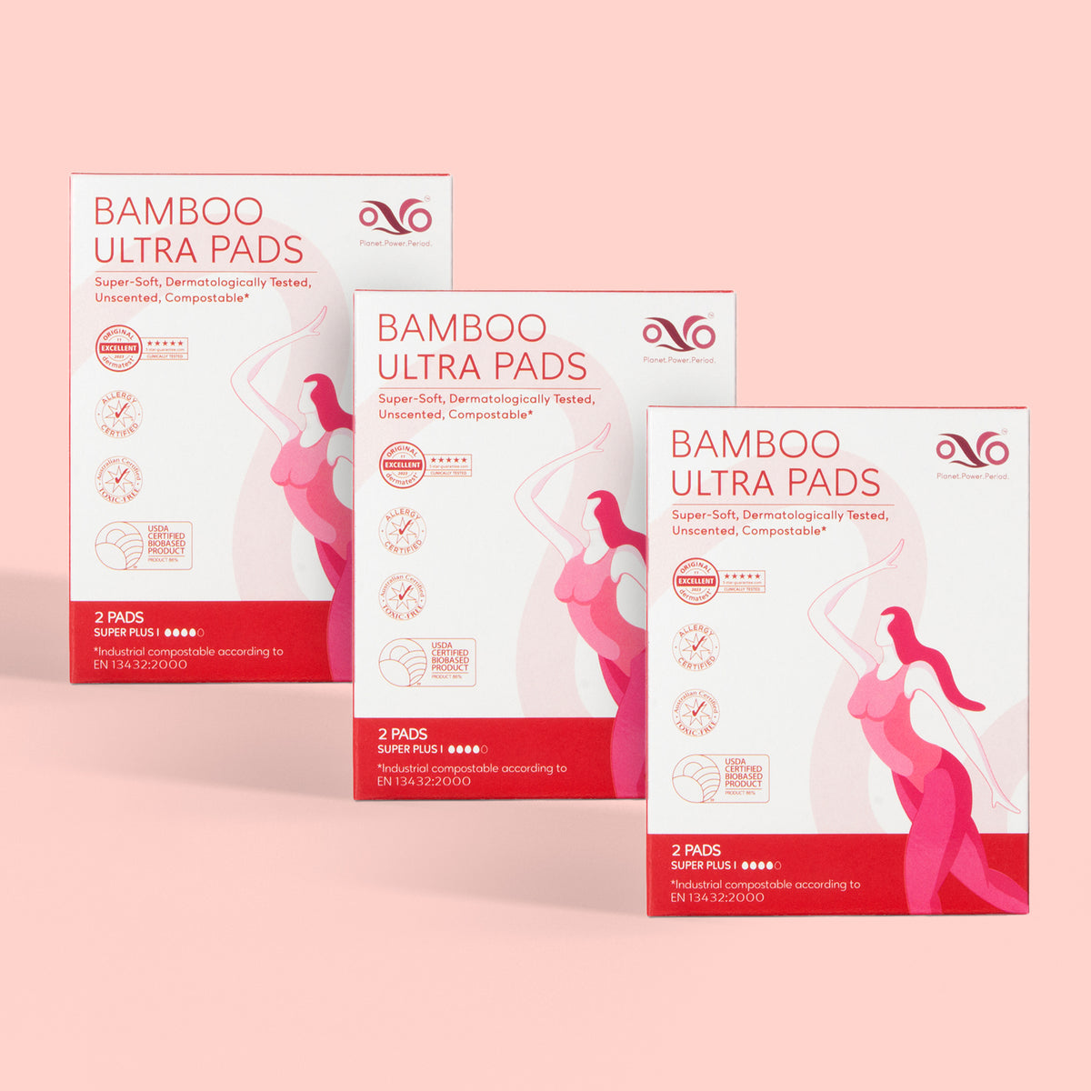 OVO Bamboo Ultra Pads Super Plus TRAVEL PACK (Pack of 3)